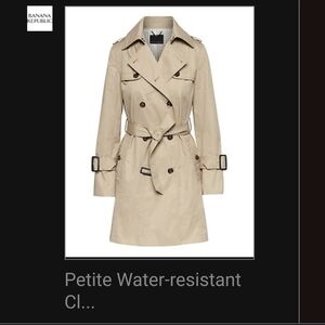 Banana Republic water resistant trench coat, petite, large